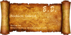 Bodócs Dávid névjegykártya