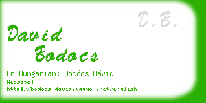 david bodocs business card