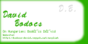 david bodocs business card